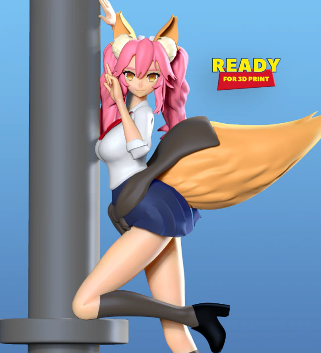tamamo-no-mae - fate fanart 3D Print Model .c4d .max .obj .3ds .fbx .stl .blend 