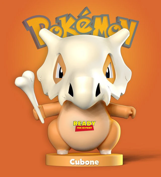 cubone - pokemon fanart 3D Print Model .c4d .max .obj .3ds .fbx .stl .blend 