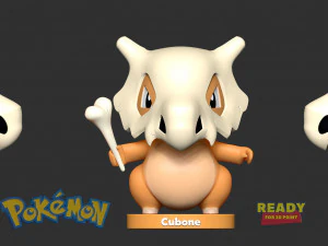 cubone - pokemon fanart 3D Print Model