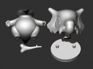 cubone - pokemon fanart 3D-Druckmodell