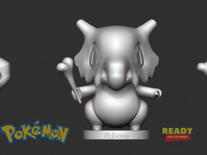 cubone - pokemon fanart 3D-Druckmodell