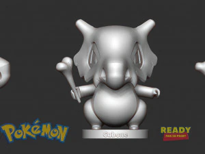 cubone - pokemon fanart 3D Print Model