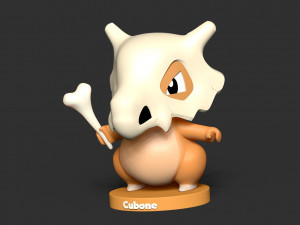 cubone - pokemon fanart 3D-Druckmodell