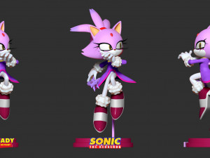 blaze the cat - sonic fanart Modèles 3D en vedette