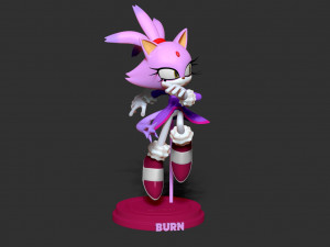 blaze the cat - sonic fanart Modèles 3D en vedette