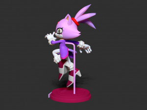 blaze the cat - sonic fanart Modèles 3D en vedette