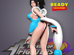 mai shiranui in a blue suit 3D Принт Модель