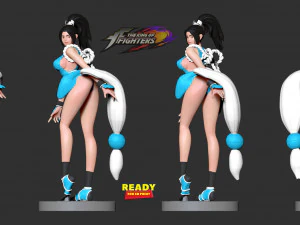 mai shiranui in a blue suit 3D Print Model