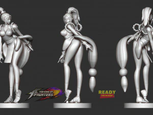 mai shiranui in a blue suit 3D Print Model