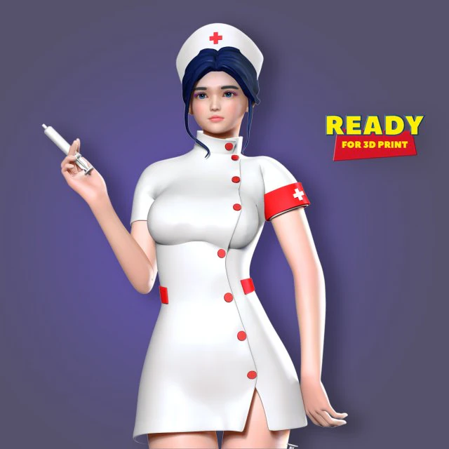 nurse 3D Print Model .c4d .max .obj .3ds .fbx .stl .blend 