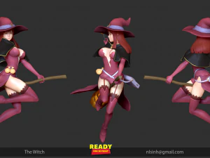the witch takes off the broom 3D Print Model
