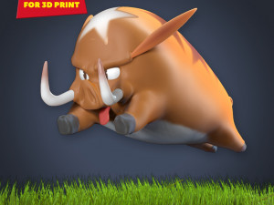 stylized boar 3D Print Model