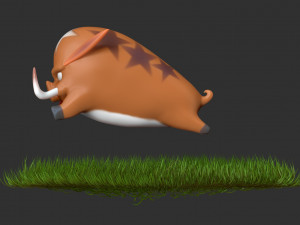 stylized boar 3D Print Model