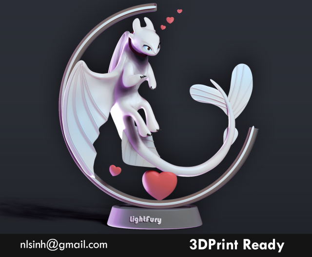 light fury dragon Modèles 3D en vedette .c4d .max .obj .3ds .fbx .stl .blend