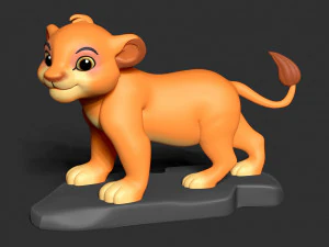 Young Simba 3D Print Model
