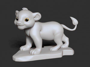Young Simba 3D Print Model