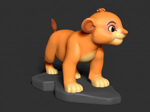 Young Simba 3D Print Model