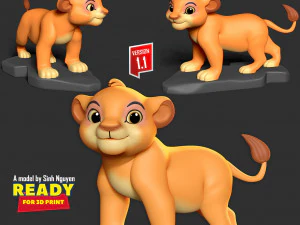 Young Simba 3D Print Model
