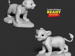 Young Simba 3D Print Model