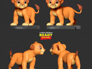 Young Simba 3D Print Model