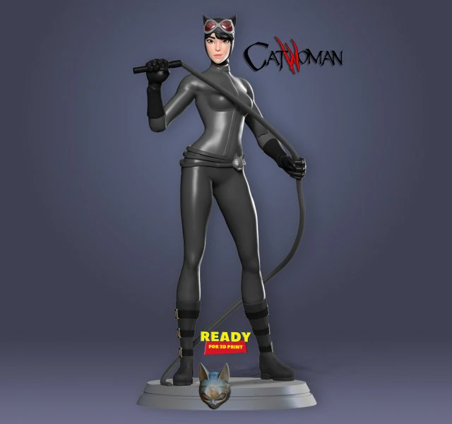 stylized catwoman 3D Print Model .c4d .max .obj .3ds .fbx .stl .blend