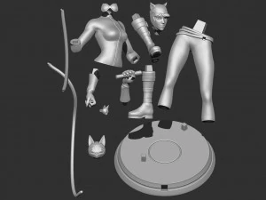 stylized catwoman 3D Print Model