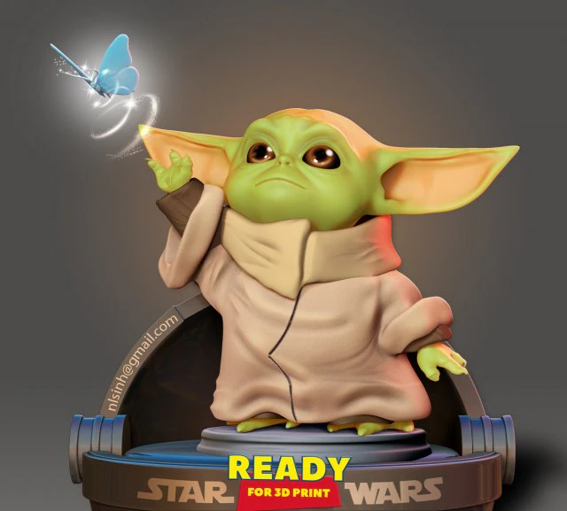 baby yoda - star wars fanart 3D Print Model .c4d .max .obj .3ds .fbx .stl .blend 