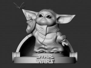 baby yoda - star wars fanart 3D 打印模型