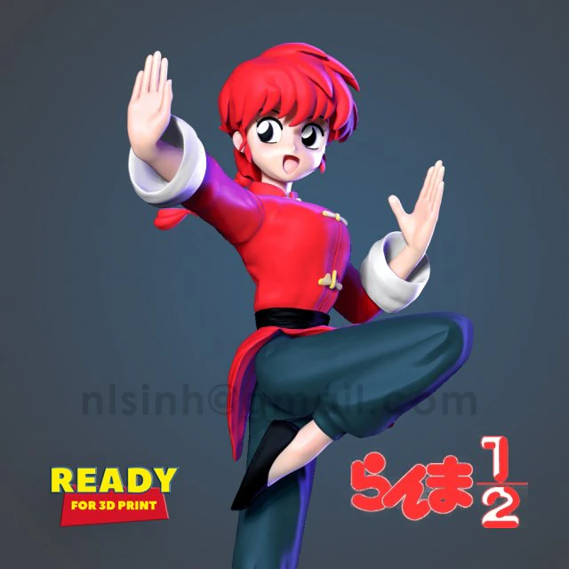 Ranma 3D Print Model .c4d .max .obj .3ds .fbx .stl .blend 