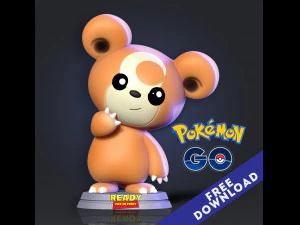 teddiursa покемон фанарт 3D Принт Модель