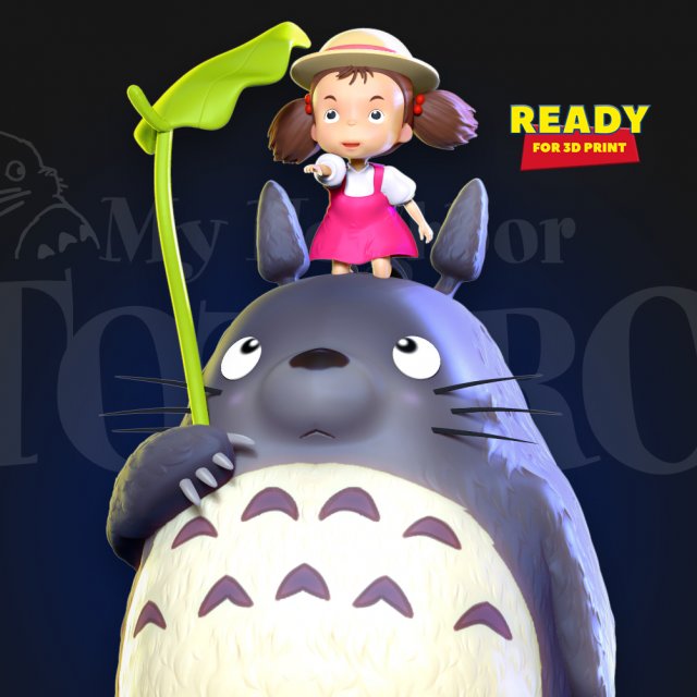 my neighbor totoro fanart 3D 프린트 모델 .c4d .max .obj .3ds .fbx .stl .blend