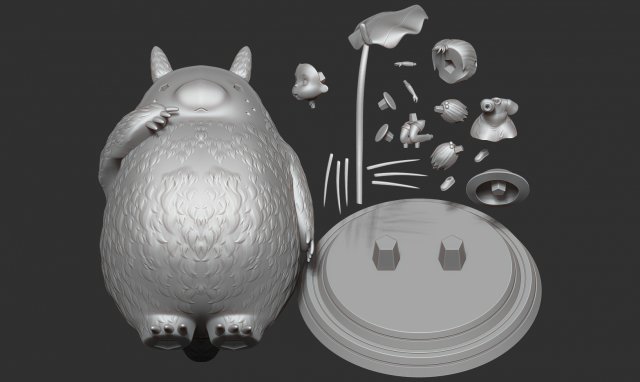 Totoro Fan Art Statue Ready To Print 3D model 3D printable