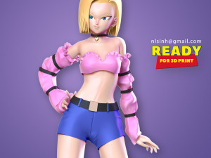 android 18 - dragon ball fanart 3D Print Model