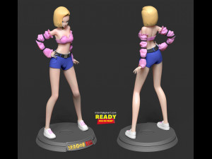 android 18 - dragon ball fanart Modelo de Impressão 3D
