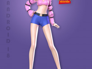 android 18 - dragon ball fanart Modelo de Impressão 3D