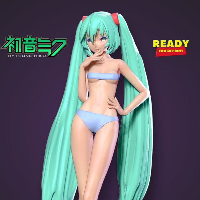 Miku fanart Modello di stampa 3D .c4d .max .obj .3ds .fbx .stl .blend 