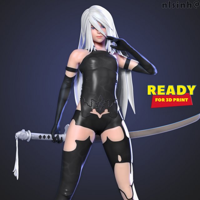 yorha a2 3D Print Model .c4d .max .obj .3ds .fbx .stl .blend 