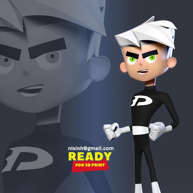 Danny phantom fanart Modello di stampa 3D .c4d .max .obj .3ds .fbx .stl .blend 