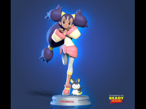 iris and emolga - pokemon fanart 3Dプリントモデル