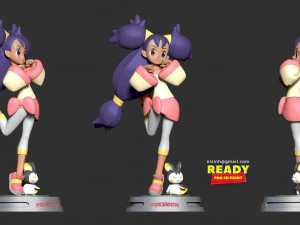 iris and emolga - pokemon fanart 3D Print Model