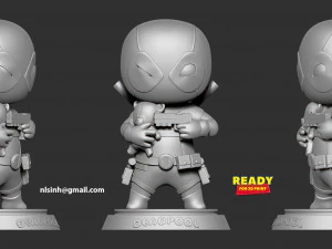 Chibi Deadpool Modèles 3D en vedette