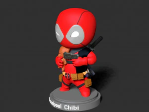 Chibi Deadpool Modèles 3D en vedette