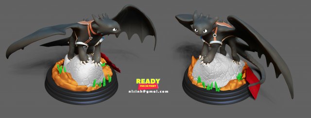 toothless fanart 3D Print Model in Monsters & Creatures 3DExport