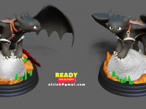 toothless fanart 3D 프린트 모델