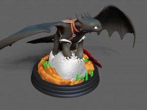 toothless fanart 3D 프린트 모델
