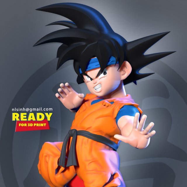 son goku 3D 打印模型 .c4d .max .obj .3ds .fbx .stl .blend