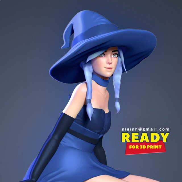 witch 3d 3D Baskı Modeli .c4d .max .obj .3ds .fbx .stl .blend 
