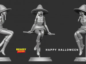 bruxa 3d Modelo de Impressão 3D