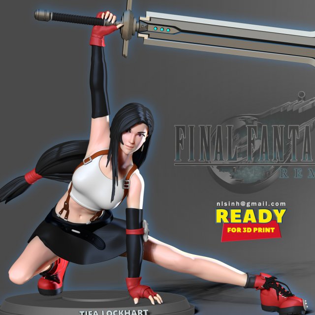 tifa lockhart 3D-printmodel .c4d .max .obj .3ds .fbx .stl .blend 