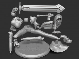 tifa lockhart 3D-printmodel